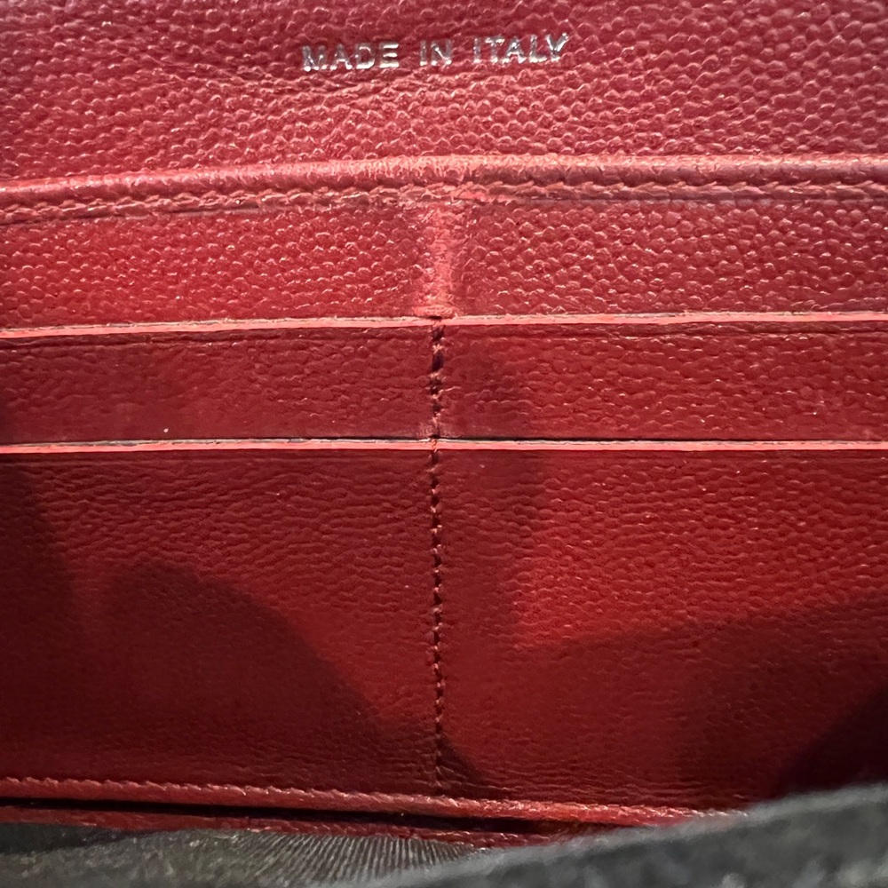 AUTHENTIC CHANEL red calfskin/lamb skin leather zip around wallet. - Picture 8 of 10